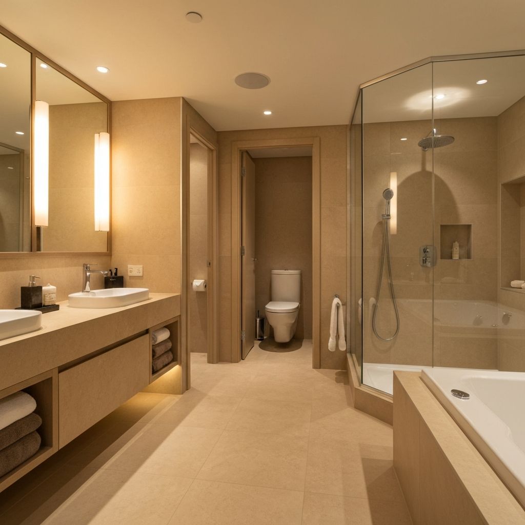 Luxury ensuite bathroom Richmond with heated floors and ambient lighting